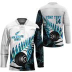 New Zealand Lawn Bowls Custom Hockey Jersey Aotearoa Silver Fern Paua Shell - Aussie Hoodie