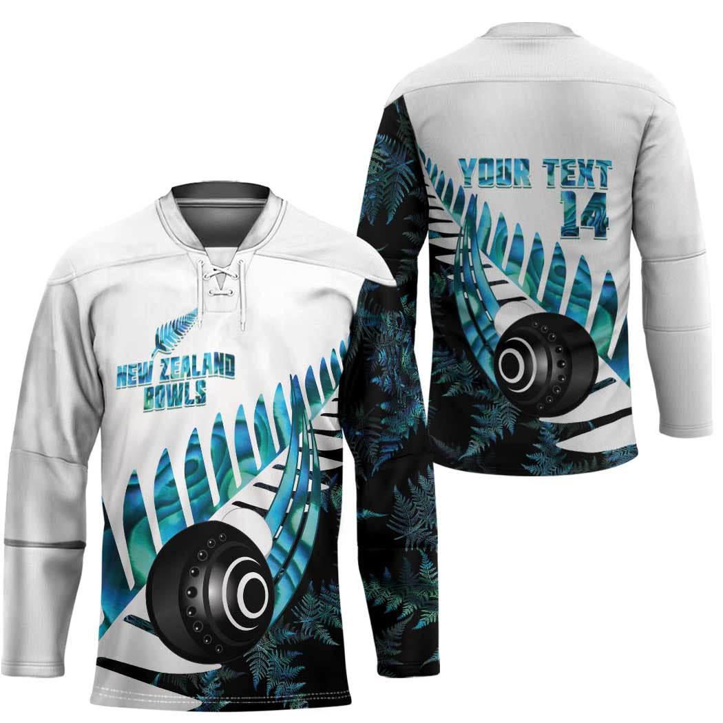 New Zealand Lawn Bowls Custom Hockey Jersey Aotearoa Silver Fern Paua Shell - Aussie Hoodie