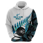 New Zealand Lawn Bowls Custom Hoodie Aotearoa Silver Fern Paua Shell - Aussie Hoodie