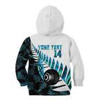 New Zealand Lawn Bowls Custom Kid Hoodie Aotearoa Silver Fern Paua Shell - Aussie Hoodie