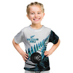 New Zealand Lawn Bowls Custom Kid T Shirt Aotearoa Silver Fern Paua Shell - Aussie Hoodie
