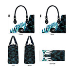 New Zealand Lawn Bowls Custom Leather Bag Aotearoa Silver Fern Paua Shell - Aussie Hoodie