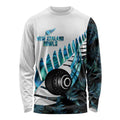New Zealand Lawn Bowls Custom Long Sleeve Shirt Aotearoa Silver Fern Paua Shell - Aussie Hoodie