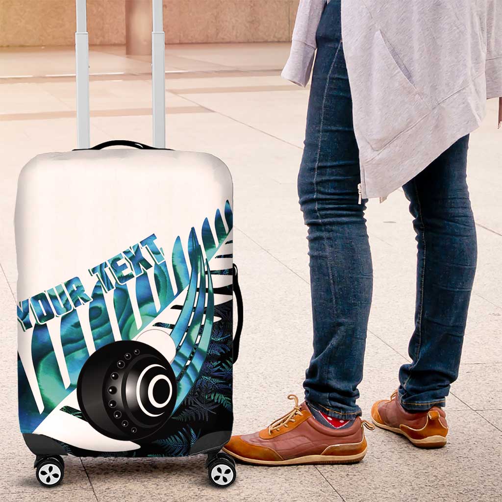New Zealand Lawn Bowls Custom Luggage Cover Aotearoa Silver Fern Paua Shell - Aussie Hoodie