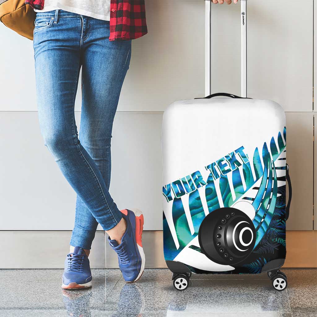 New Zealand Lawn Bowls Custom Luggage Cover Aotearoa Silver Fern Paua Shell - Aussie Hoodie