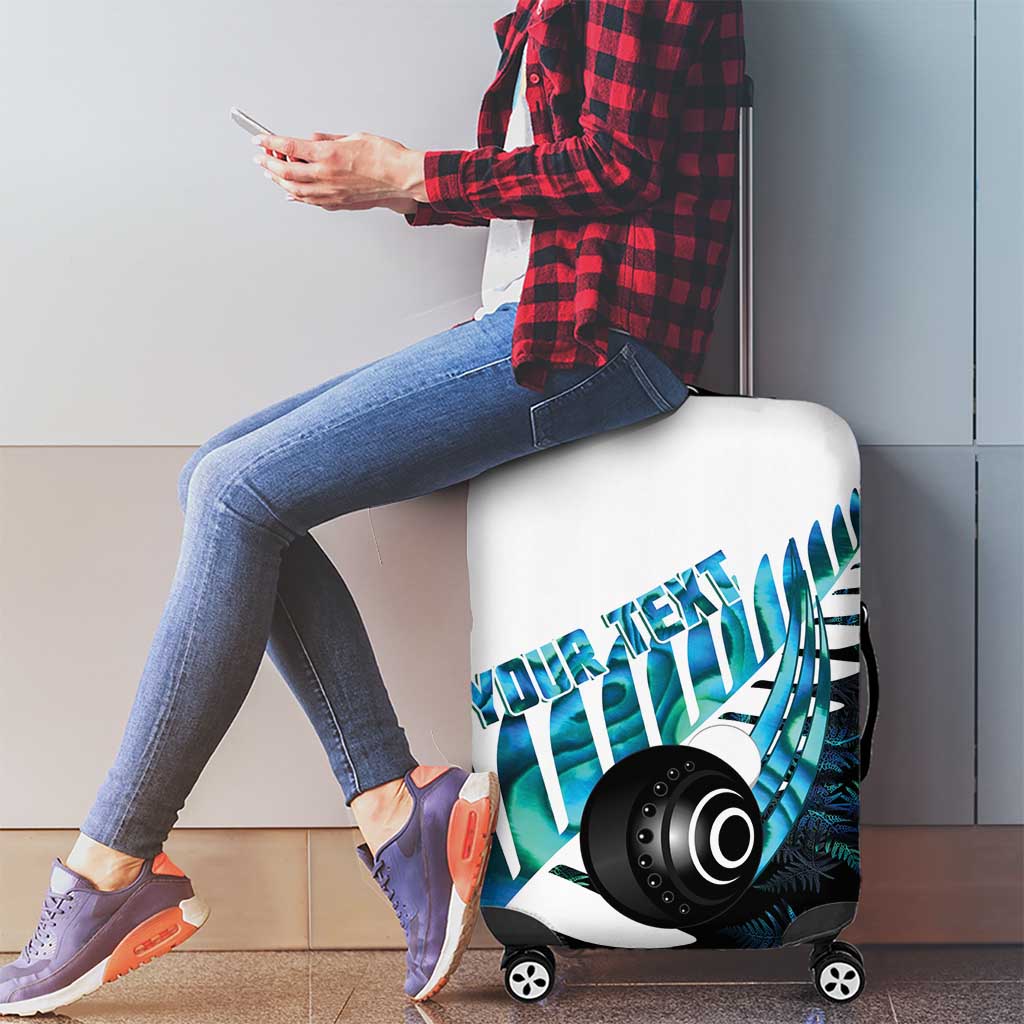 New Zealand Lawn Bowls Custom Luggage Cover Aotearoa Silver Fern Paua Shell - Aussie Hoodie