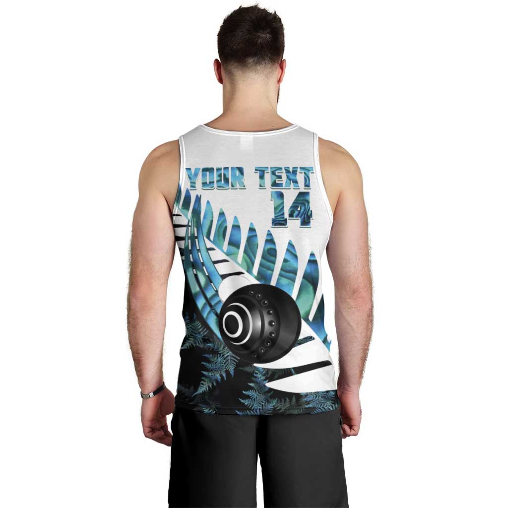 New Zealand Lawn Bowls Custom Men Tank Top Aotearoa Silver Fern Paua Shell - Aussie Hoodie