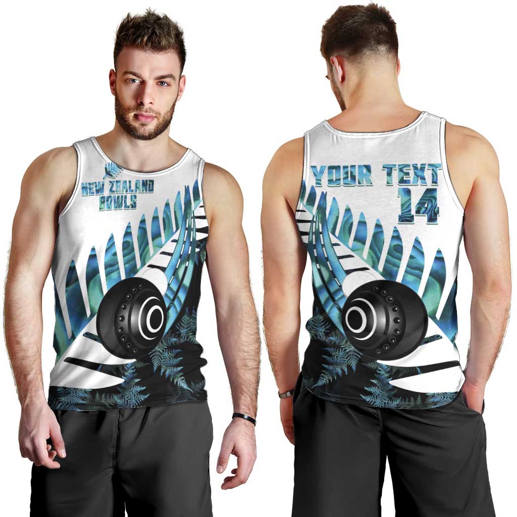 New Zealand Lawn Bowls Custom Men Tank Top Aotearoa Silver Fern Paua Shell - Aussie Hoodie