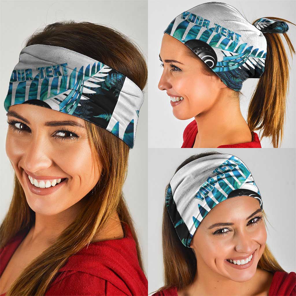 New Zealand Lawn Bowls Custom Neck Gaiter Aotearoa Silver Fern Paua Shell - Aussie Hoodie