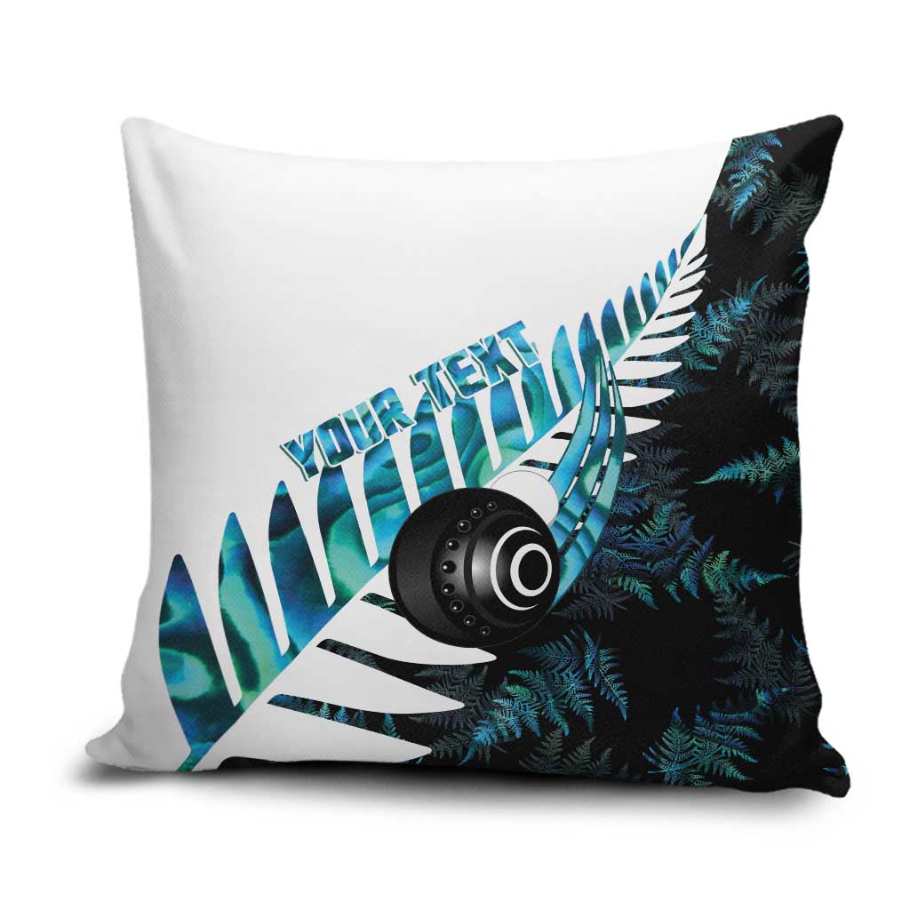 New Zealand Lawn Bowls Custom Pillow Cover Aotearoa Silver Fern Paua Shell - Aussie Hoodie