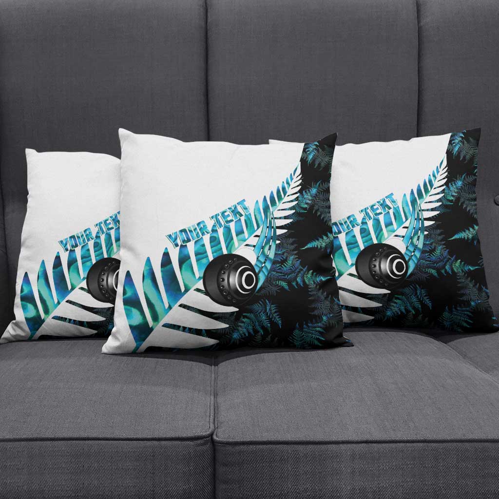 New Zealand Lawn Bowls Custom Pillow Cover Aotearoa Silver Fern Paua Shell - Aussie Hoodie