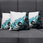 New Zealand Lawn Bowls Custom Pillow Cover Aotearoa Silver Fern Paua Shell - Aussie Hoodie