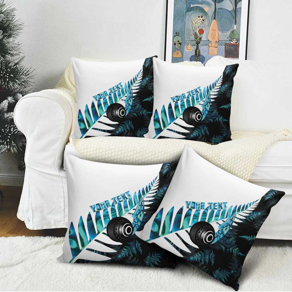 New Zealand Lawn Bowls Custom Pillow Cover Aotearoa Silver Fern Paua Shell - Aussie Hoodie
