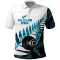 New Zealand Lawn Bowls Custom Polo Shirt Aotearoa Silver Fern Paua Shell - Aussie Hoodie