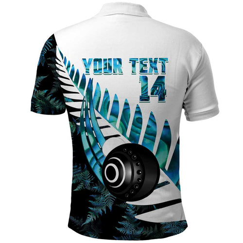 New Zealand Lawn Bowls Custom Polo Shirt Aotearoa Silver Fern Paua Shell - Aussie Hoodie