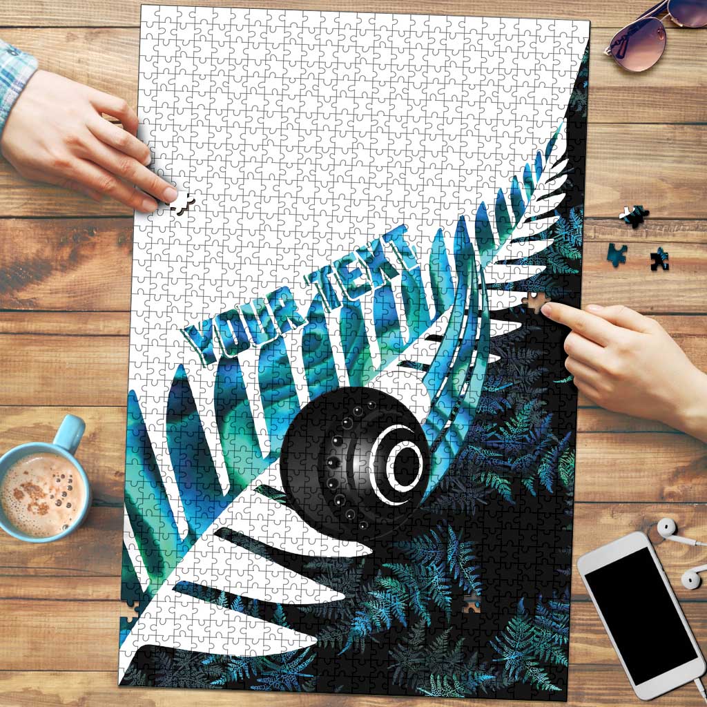 New Zealand Lawn Bowls Custom Puzzle Aotearoa Silver Fern Paua Shell - Aussie Hoodie