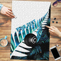 New Zealand Lawn Bowls Custom Puzzle Aotearoa Silver Fern Paua Shell - Aussie Hoodie