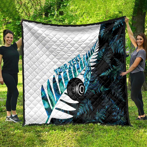 New Zealand Lawn Bowls Custom Quilt Aotearoa Silver Fern Paua Shell - Aussie Hoodie