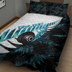 New Zealand Lawn Bowls Custom Quilt Bed Set Aotearoa Silver Fern Paua Shell - Aussie Hoodie