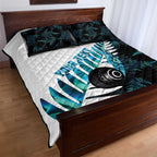 New Zealand Lawn Bowls Custom Quilt Bed Set Aotearoa Silver Fern Paua Shell - Aussie Hoodie