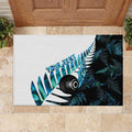 New Zealand Lawn Bowls Custom Rubber Doormat Aotearoa Silver Fern Paua Shell - Aussie Hoodie