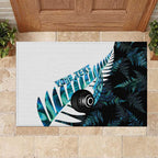 New Zealand Lawn Bowls Custom Rubber Doormat Aotearoa Silver Fern Paua Shell - Aussie Hoodie