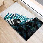 New Zealand Lawn Bowls Custom Rubber Doormat Aotearoa Silver Fern Paua Shell - Aussie Hoodie