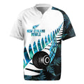 New Zealand Lawn Bowls Custom Rugby Jersey Aotearoa Silver Fern Paua Shell - Aussie Hoodie