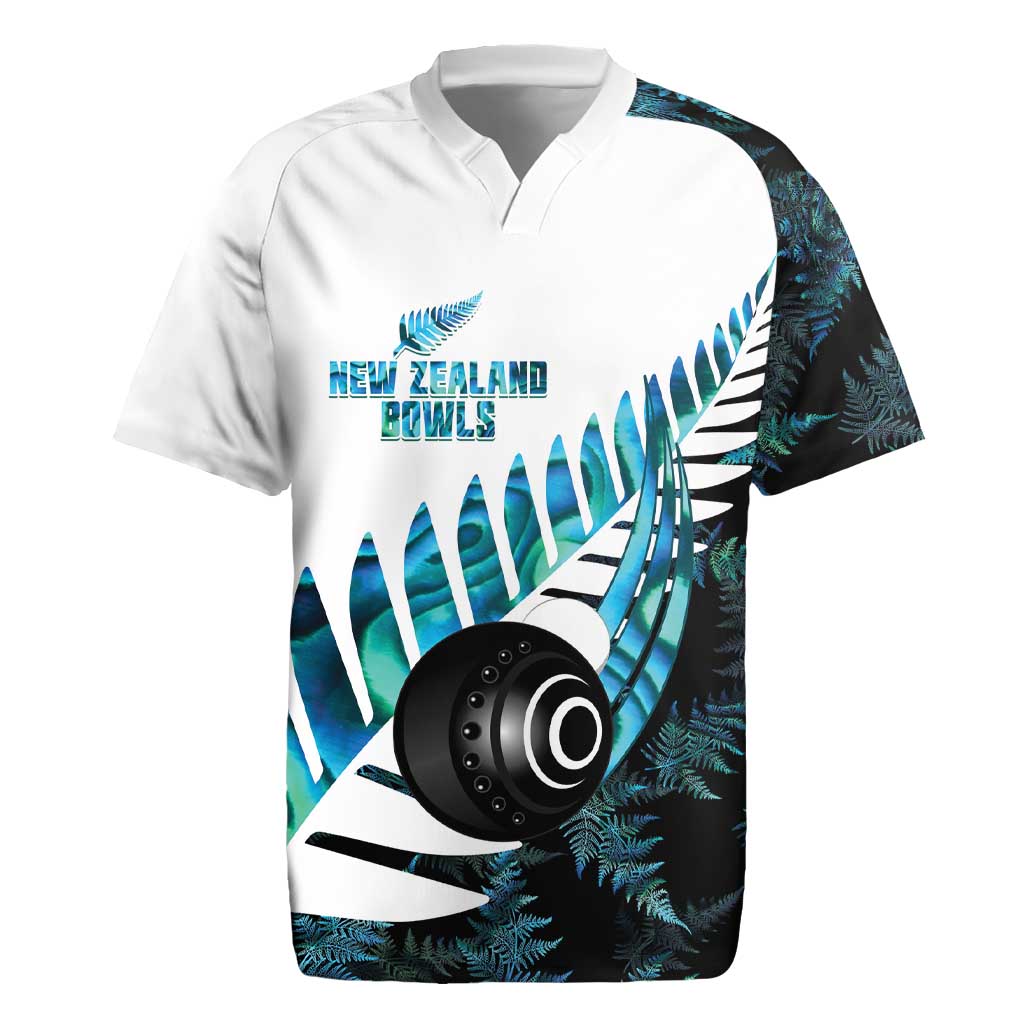 New Zealand Lawn Bowls Custom Rugby Jersey Aotearoa Silver Fern Paua Shell - Aussie Hoodie