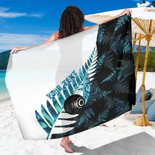 New Zealand Lawn Bowls Custom Sarong Aotearoa Silver Fern Paua Shell - Aussie Hoodie