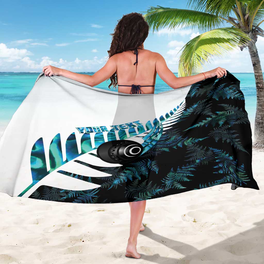 New Zealand Lawn Bowls Custom Sarong Aotearoa Silver Fern Paua Shell - Aussie Hoodie