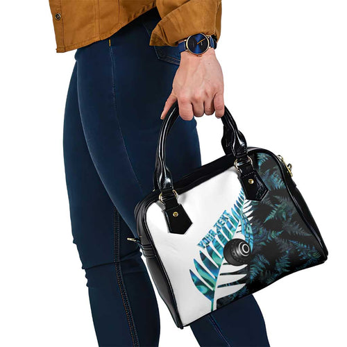 New Zealand Lawn Bowls Custom Shoulder Handbag Aotearoa Silver Fern Paua Shell - Aussie Hoodie