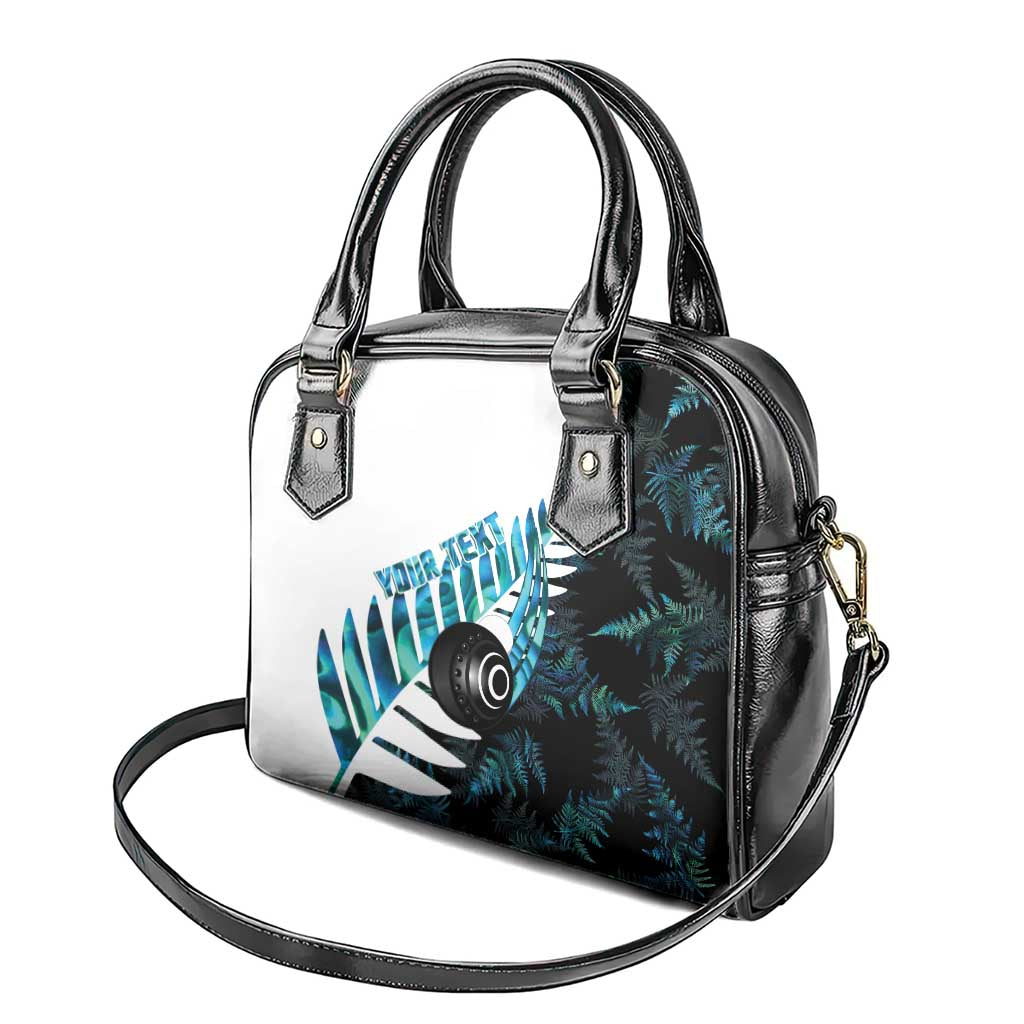 New Zealand Lawn Bowls Custom Shoulder Handbag Aotearoa Silver Fern Paua Shell - Aussie Hoodie