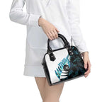 New Zealand Lawn Bowls Custom Shoulder Handbag Aotearoa Silver Fern Paua Shell - Aussie Hoodie