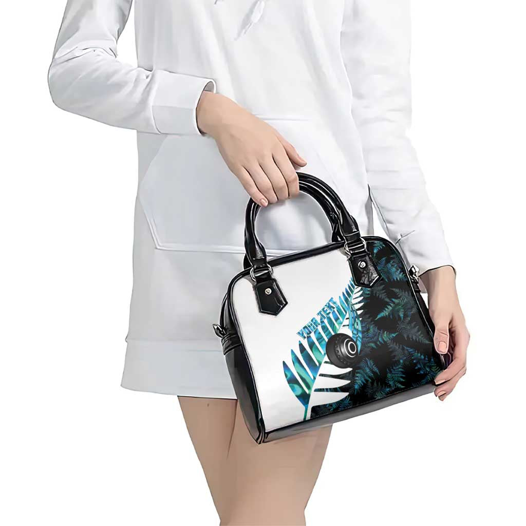 New Zealand Lawn Bowls Custom Shoulder Handbag Aotearoa Silver Fern Paua Shell - Aussie Hoodie