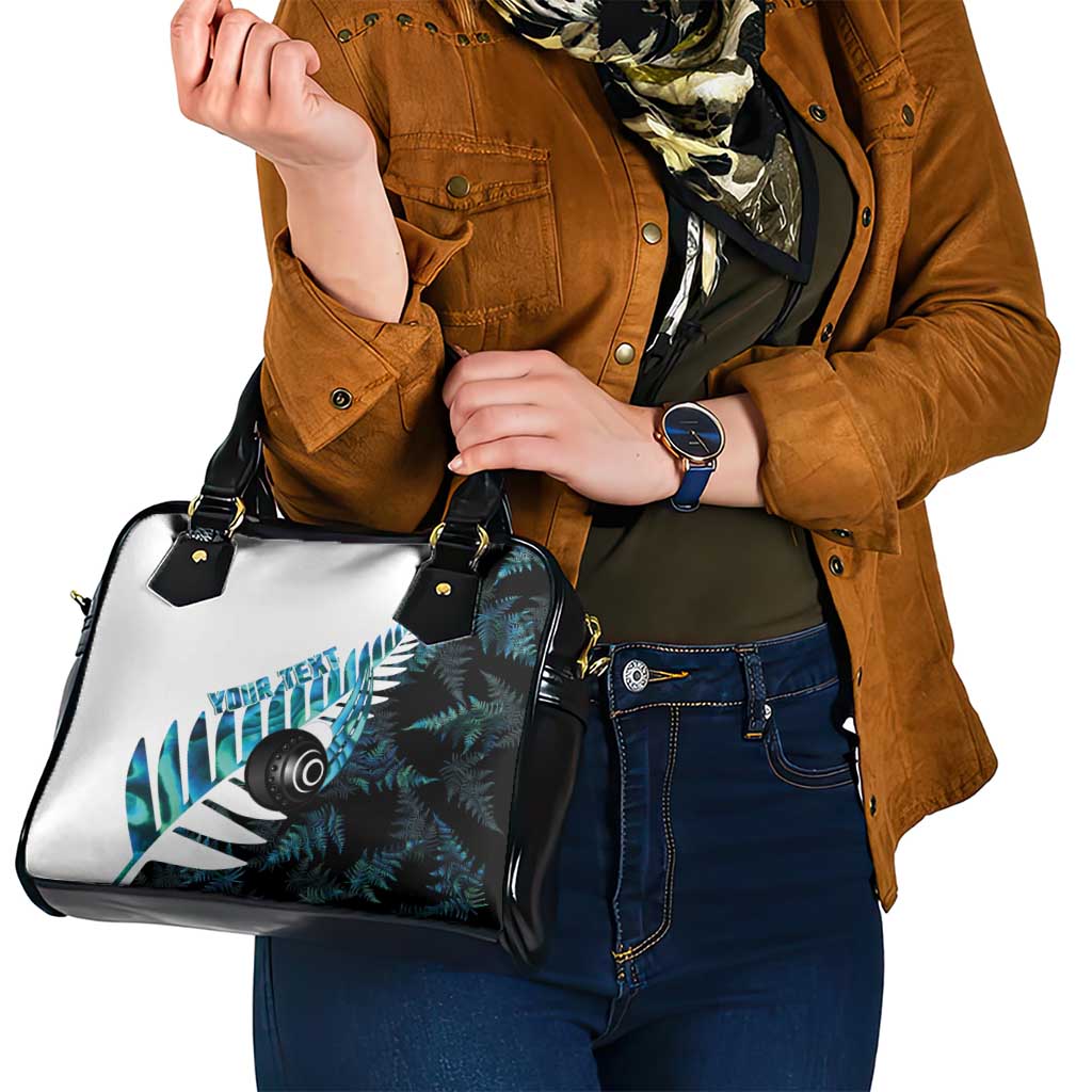 New Zealand Lawn Bowls Custom Shoulder Handbag Aotearoa Silver Fern Paua Shell - Aussie Hoodie