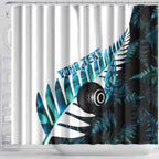 New Zealand Lawn Bowls Custom Shower Curtain Aotearoa Silver Fern Paua Shell - Aussie Hoodie