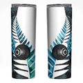 New Zealand Lawn Bowls Custom Skinny Tumbler Aotearoa Silver Fern Paua Shell - Aussie Hoodie