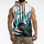New Zealand Lawn Bowls Custom Sleeveless Zip Hoodie Aotearoa Silver Fern Paua Shell - Aussie Hoodie