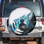 New Zealand Lawn Bowls Custom Spare Tire Cover Aotearoa Silver Fern Paua Shell - Aussie Hoodie