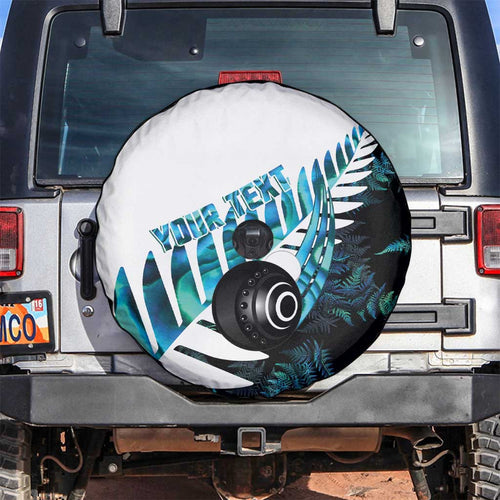 New Zealand Lawn Bowls Custom Spare Tire Cover Aotearoa Silver Fern Paua Shell - Aussie Hoodie