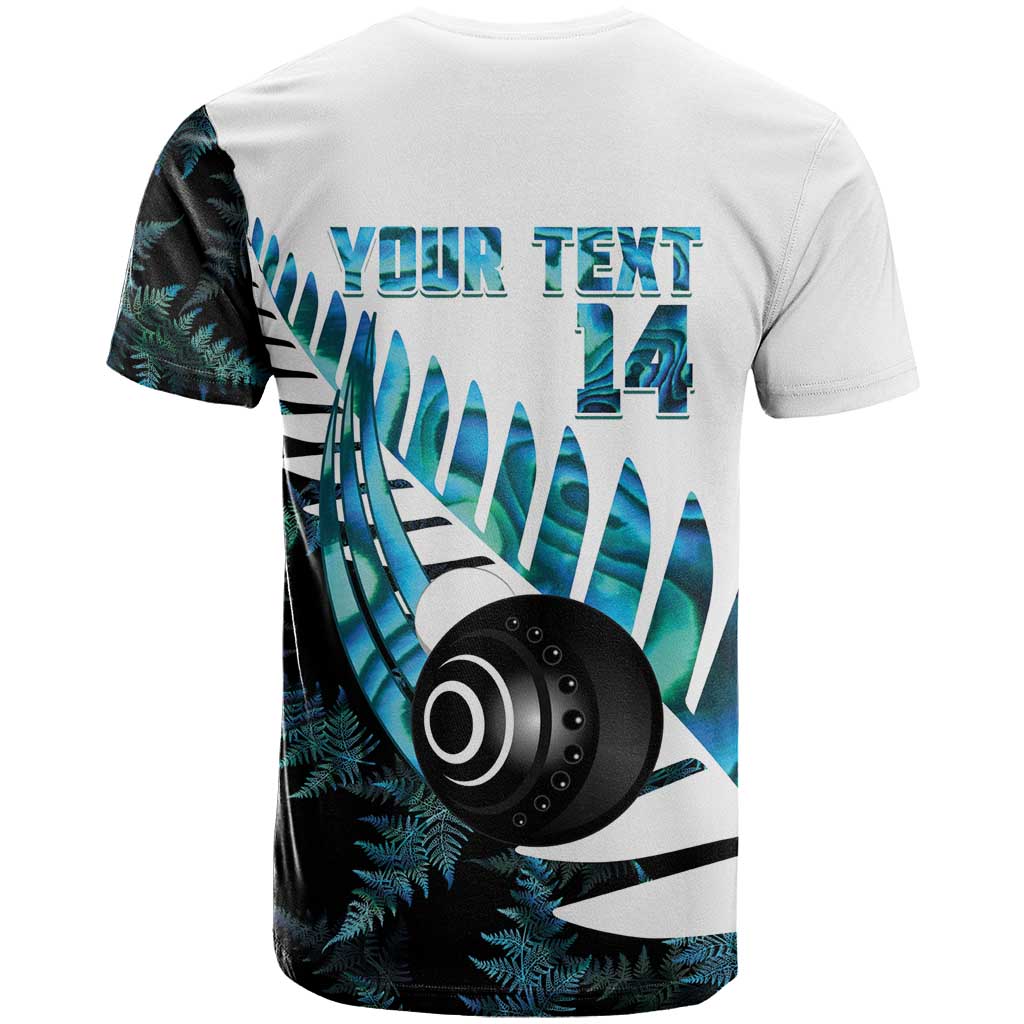 New Zealand Lawn Bowls Custom T Shirt Aotearoa Silver Fern Paua Shell - Aussie Hoodie