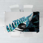 New Zealand Lawn Bowls Custom Tablecloth Aotearoa Silver Fern Paua Shell - Aussie Hoodie