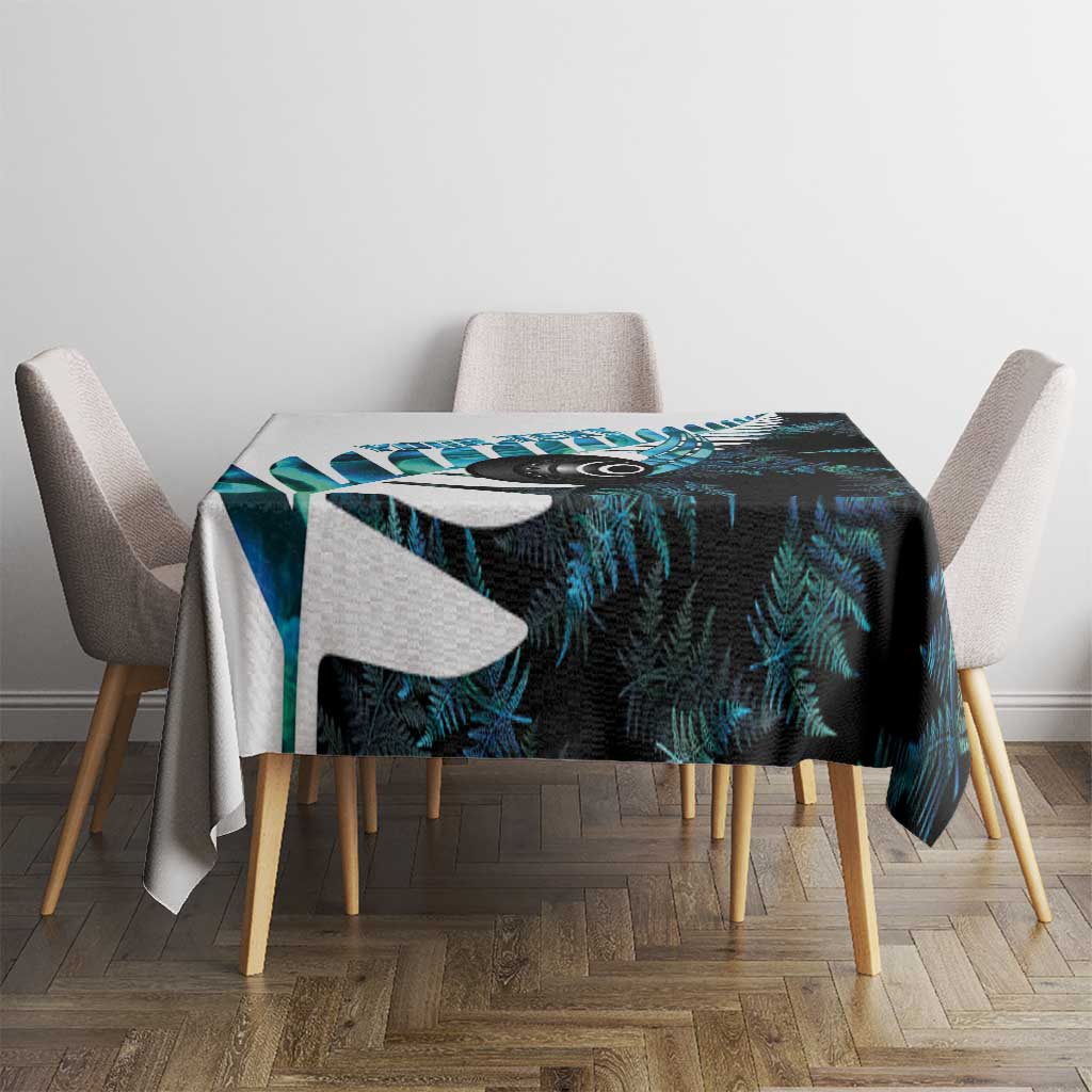 New Zealand Lawn Bowls Custom Tablecloth Aotearoa Silver Fern Paua Shell - Aussie Hoodie
