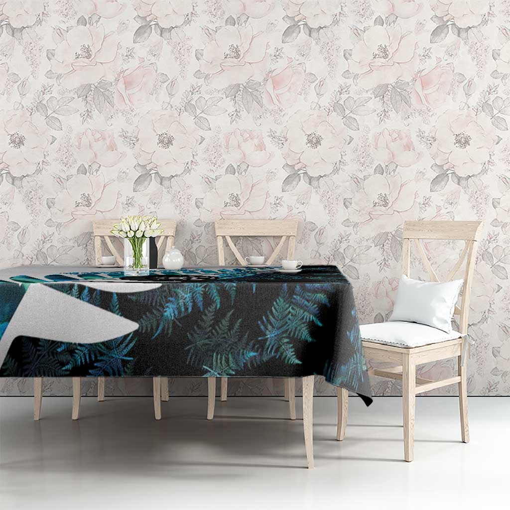 New Zealand Lawn Bowls Custom Tablecloth Aotearoa Silver Fern Paua Shell - Aussie Hoodie