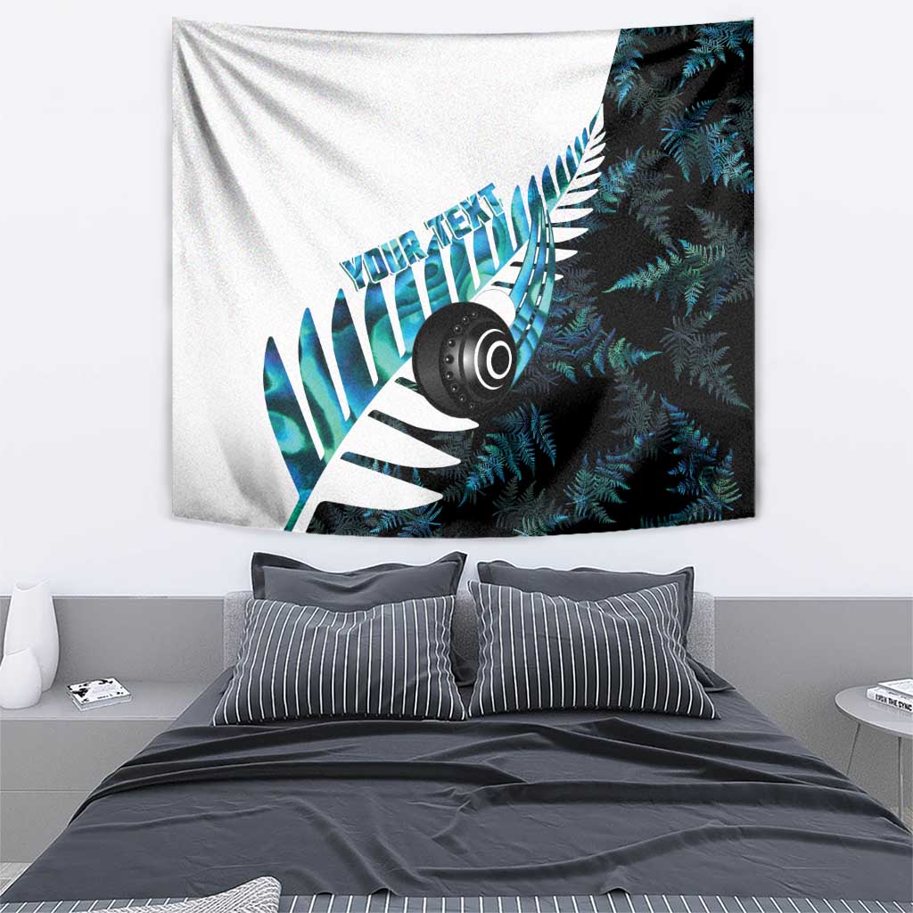 New Zealand Lawn Bowls Custom Tapestry Aotearoa Silver Fern Paua Shell - Aussie Hoodie