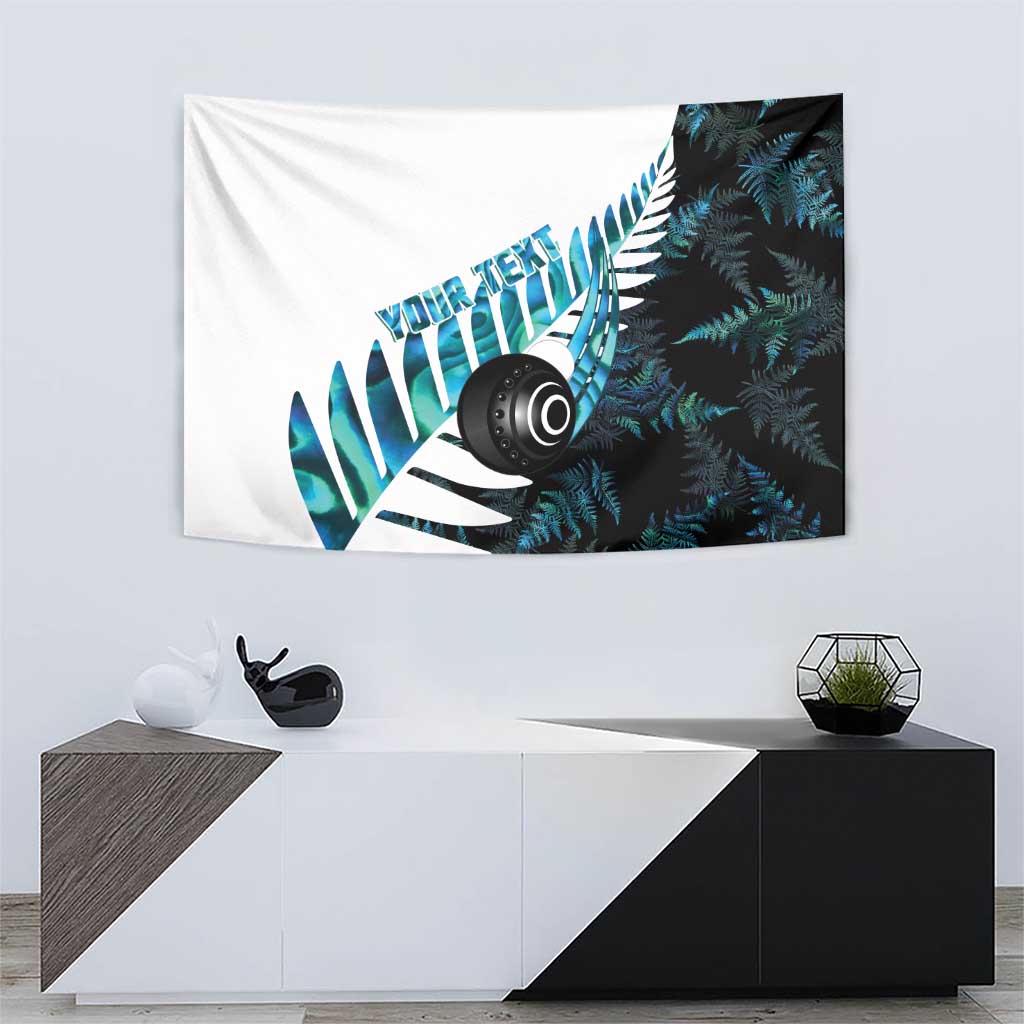 New Zealand Lawn Bowls Custom Tapestry Aotearoa Silver Fern Paua Shell - Aussie Hoodie
