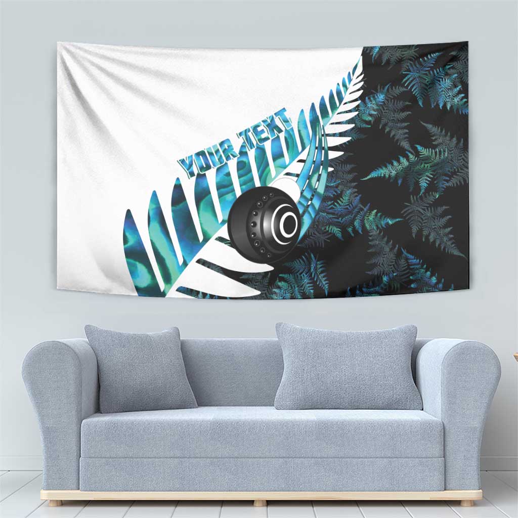 New Zealand Lawn Bowls Custom Tapestry Aotearoa Silver Fern Paua Shell - Aussie Hoodie