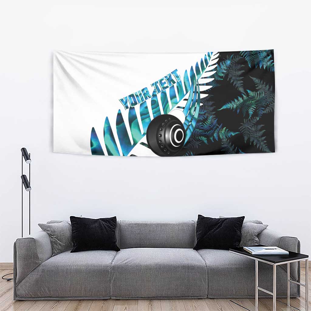 New Zealand Lawn Bowls Custom Tapestry Aotearoa Silver Fern Paua Shell - Aussie Hoodie