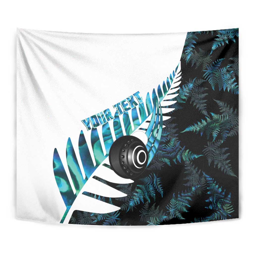 New Zealand Lawn Bowls Custom Tapestry Aotearoa Silver Fern Paua Shell - Aussie Hoodie